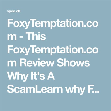 Foxytemptation dating site